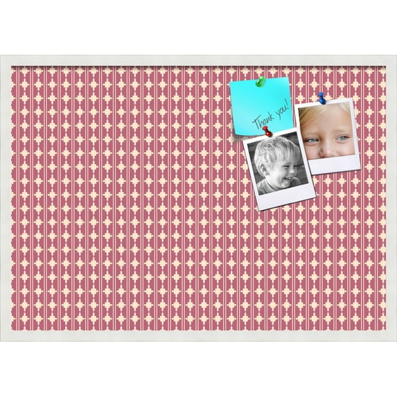 PinPix ArtToFrames 32x22 Custom Cork Bulletin Board Poster Board Has a Fabric Style Canvas Finish, Framed in Satin White Frame (PinPix-237)
