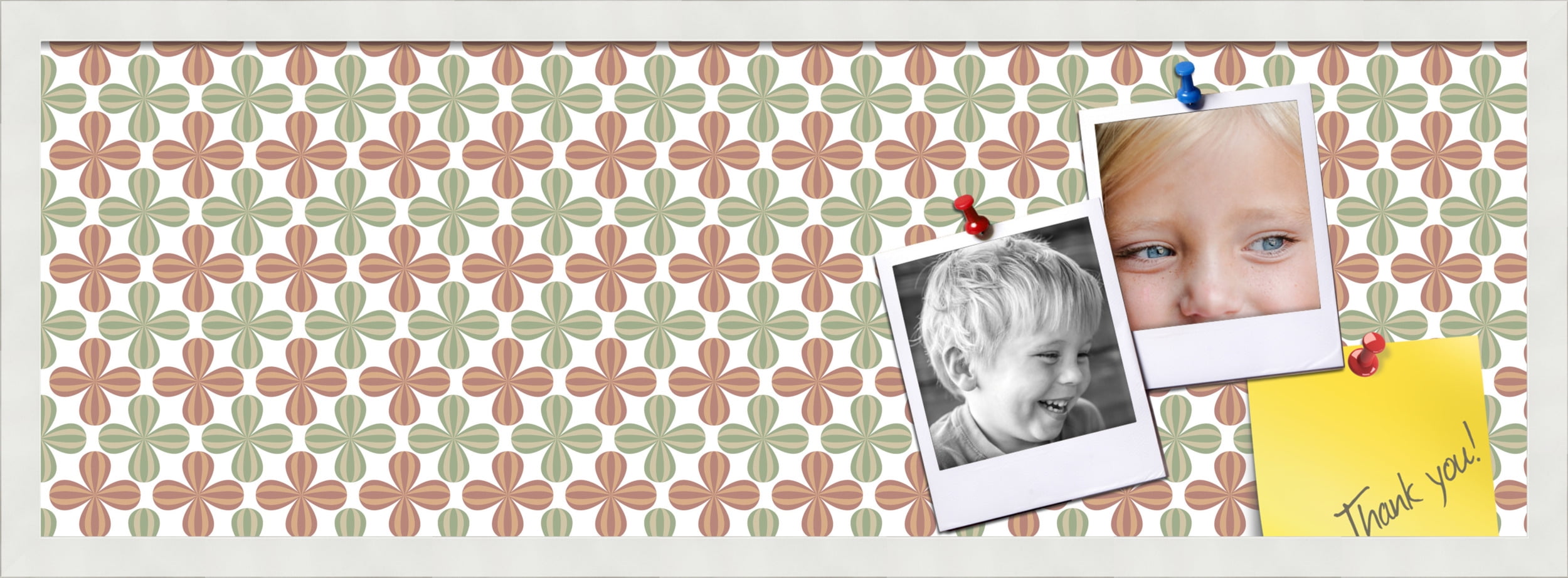 PinPix ArtToFrames 34x10 Custom Cork Bulletin Board    Poster Board Has a Fabric Style Canvas Finish, Framed in Satin White Frame (PinPix-558)