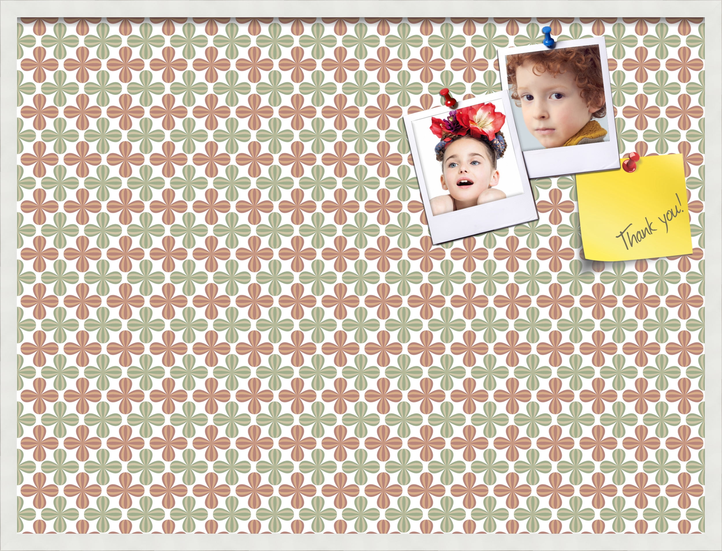 PinPix ArtToFrames 38x28 Custom Cork Bulletin Board    Poster Board Has a Fabric Style Canvas Finish, Framed in Satin White Frame (PinPix-558)