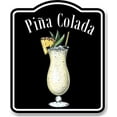 thumbnail image 1 of Pina Colada Cocktail Bar Sign BLACK Aluminum Composite Sign, 1 of 1