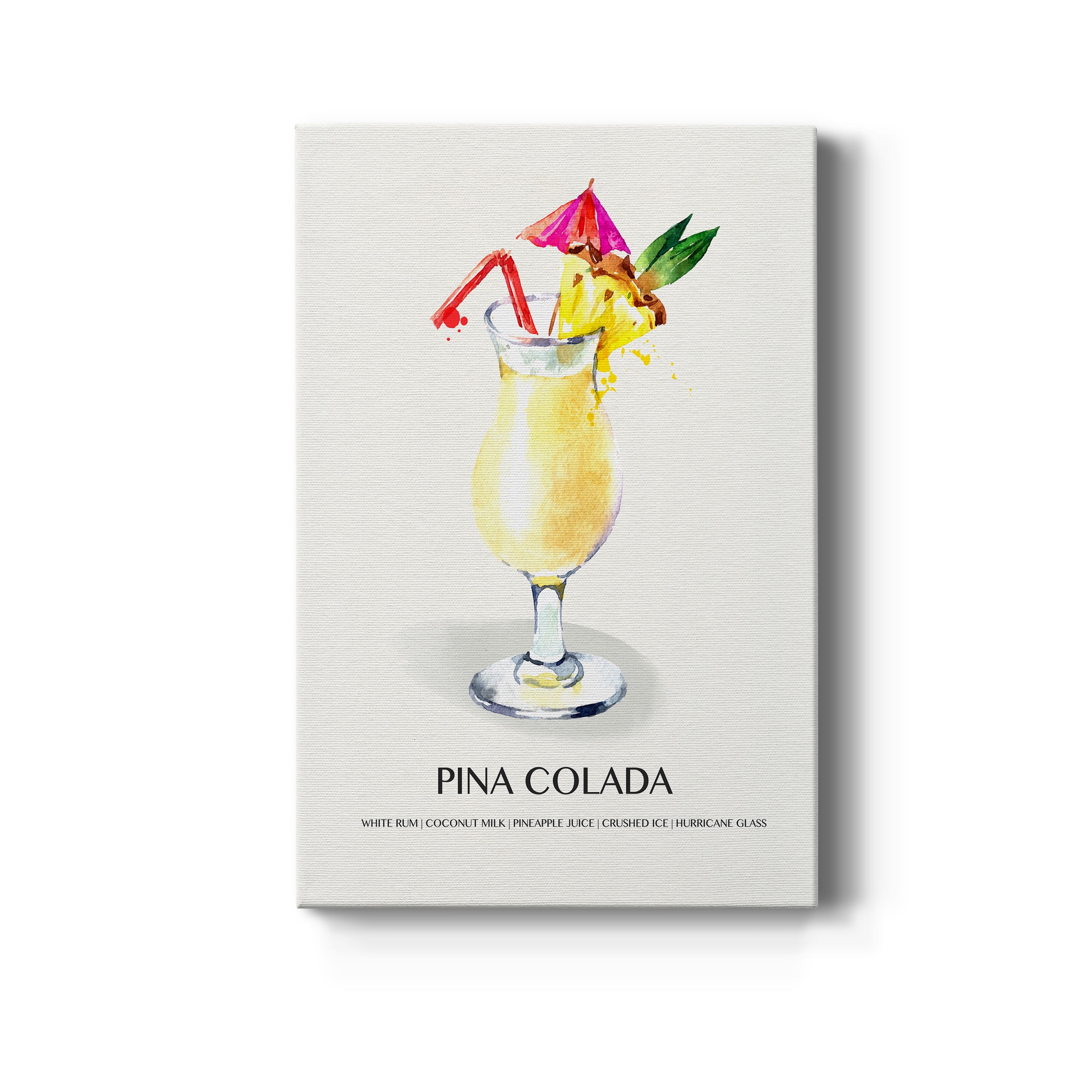 Pina Colada – Tropical Premium Gallery Wrapped Canvas Wall Art, Ready to Hang, Canvas Art Prints