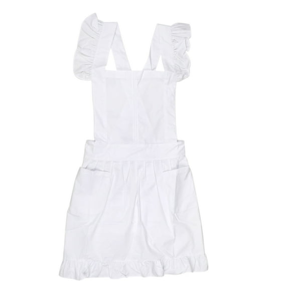 Pinafore Maid Bibs Apron Fancy Costume Play Theatre Dress White