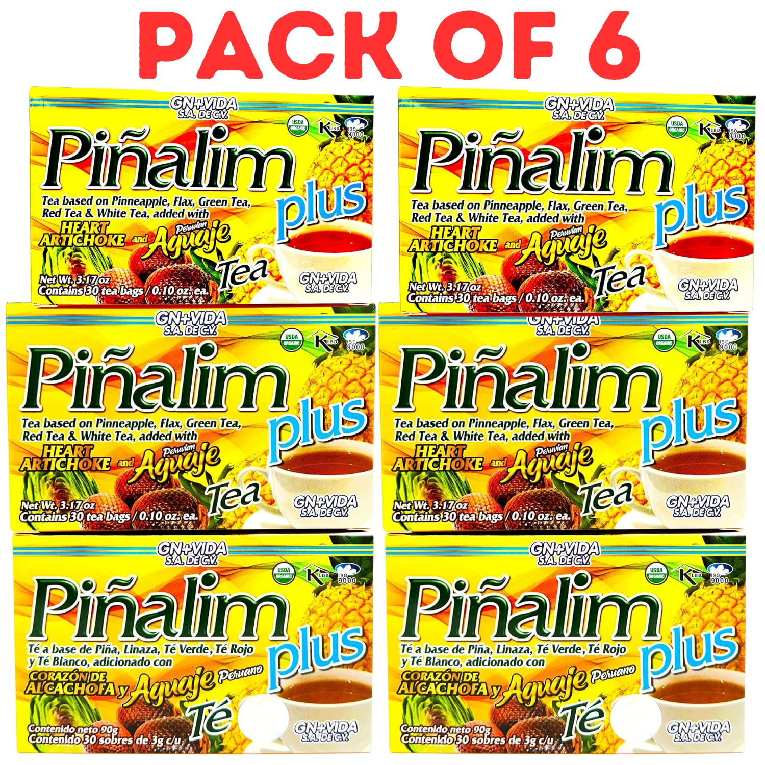 Pinalim Plus Tea Enhanced with Aguaje Peruano and Artichoke Heart la ...