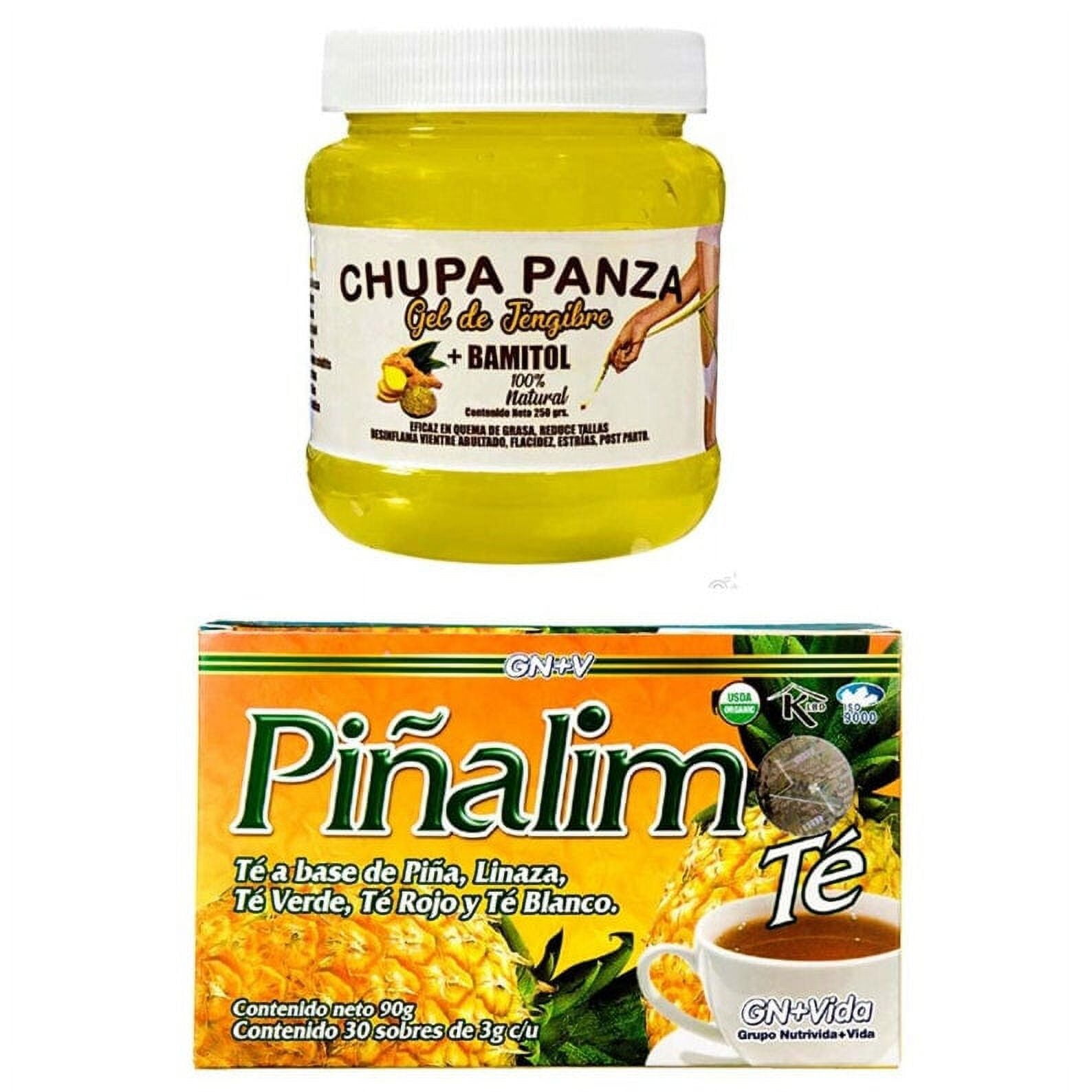 Pinalim Tea and Chupa Panza Gel con Bamitol Pineapple (30 Tea Bags/0.10 oz  Each) Plus 1 Chupa Panza Gel B-EXPERTS 