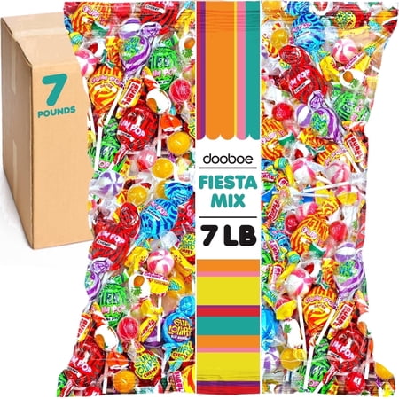 Dooboe Assorted Piñata Candy Mix - 7 lb , Approx. 385 Pieces - Parade Throws -Bulk Individually Wrapped Candy Variety Pack for Camps, Piñatas, Goodie Bags, Candy Bowls, Party Favors & Events
