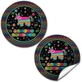 thumbnail image 1 of Pinata Hittin’ Neon Fiesta Themed Thank You  Labels, 40 2" Party Circle Stickers by AmandaCreation, Great for Party Favors, Envelope Seals & Goodie Bags$$Office, 1 of 7