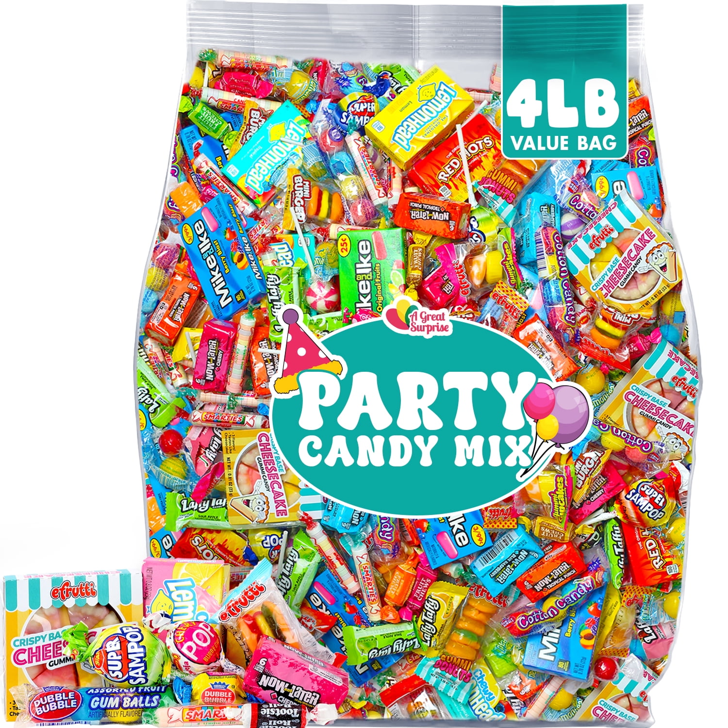 Pinata Party Candy Mix - 4 Pounds - Assorted Candies - Bulk Variety Pack - A Great Surprise