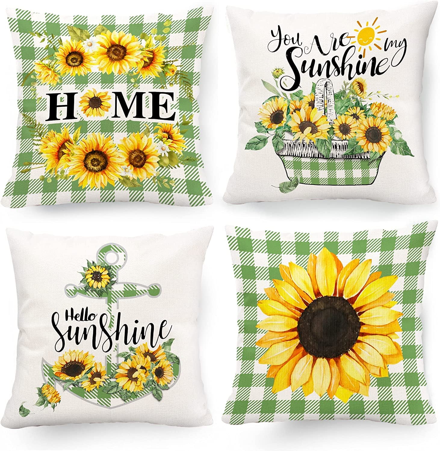 Pinatas Sunflower Pillow Cover Blue Yellow Decorative Throw Pillow Case