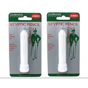 Clubman Jumbo Styptic Pencil, Treat and Seal Shaving Cuts Instantly, Anti-hemorrhaging Stick, First Aid, White, 1 oz, Pack of 2