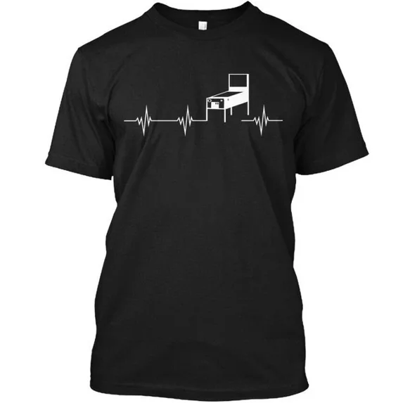 Pinball Heartbeat T-Shirt Made in the USA Size S to 5XL