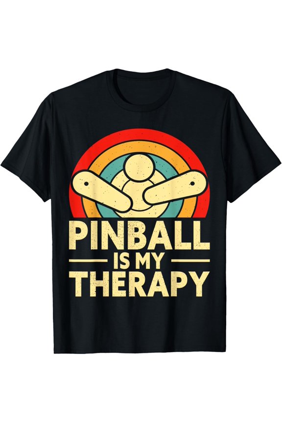 Pinball Is My Therapy Wizard Gamer Flipping Ball Machine T-Shirt