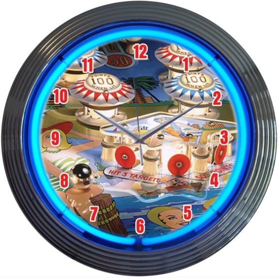 Pinball Neon Clock