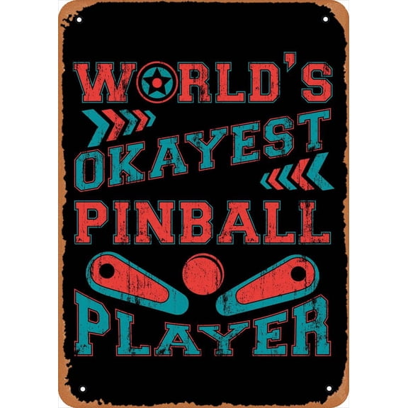 Pinball Pinball Arcade Game Poster Retro Vintage Metal Aluminium Sign Home Man Cave Art Size: 8 x 12 inch