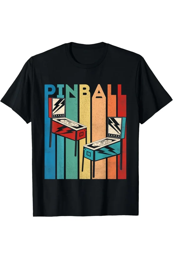 Pinball Retro Vintage Multiball Machine Arcade Game Hobby Gamer Unisex T-Shirt, S-5XL