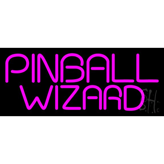 Pinball Wizard 2 LED Neon Sign 10 x 24 - inches, Black Square Cut Acrylic Backing, with Dimmer - Bright and Premium built indoor LED Neon Sign for wall dcor, arcarde, and storefront.