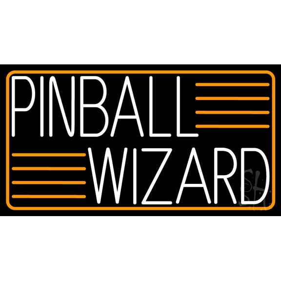 Pinball Wizard 2 LED Neon Sign 13 x 24 - inches, Black Square Cut Acrylic Backing, with Dimmer - Bright and Premium built indoor LED Neon Sign for wall dcor, arcarde, and storefront.
