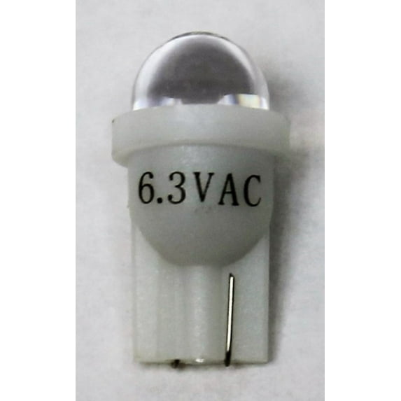 Pinball replacement bulb LED 6.3 volt AC, 555 clear wedge base T10 Cool White Short