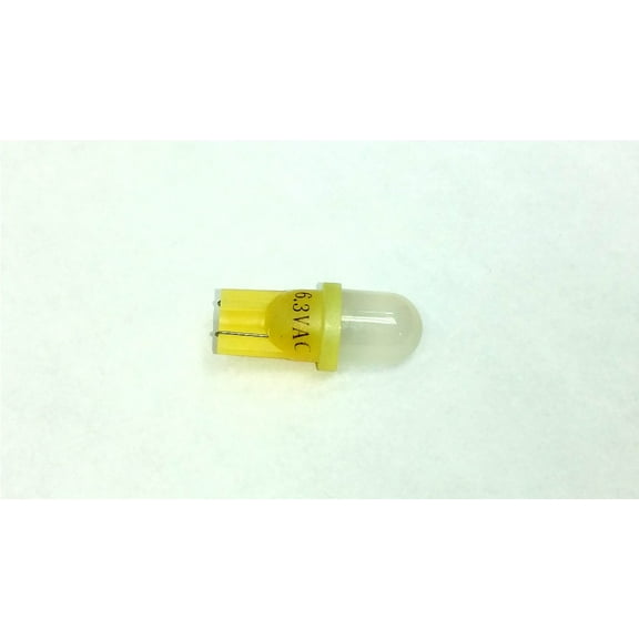 Pinball replacement bulb LED 6.3 volt AC, 555 clear wedge base T10 Cool Yellow Frosted