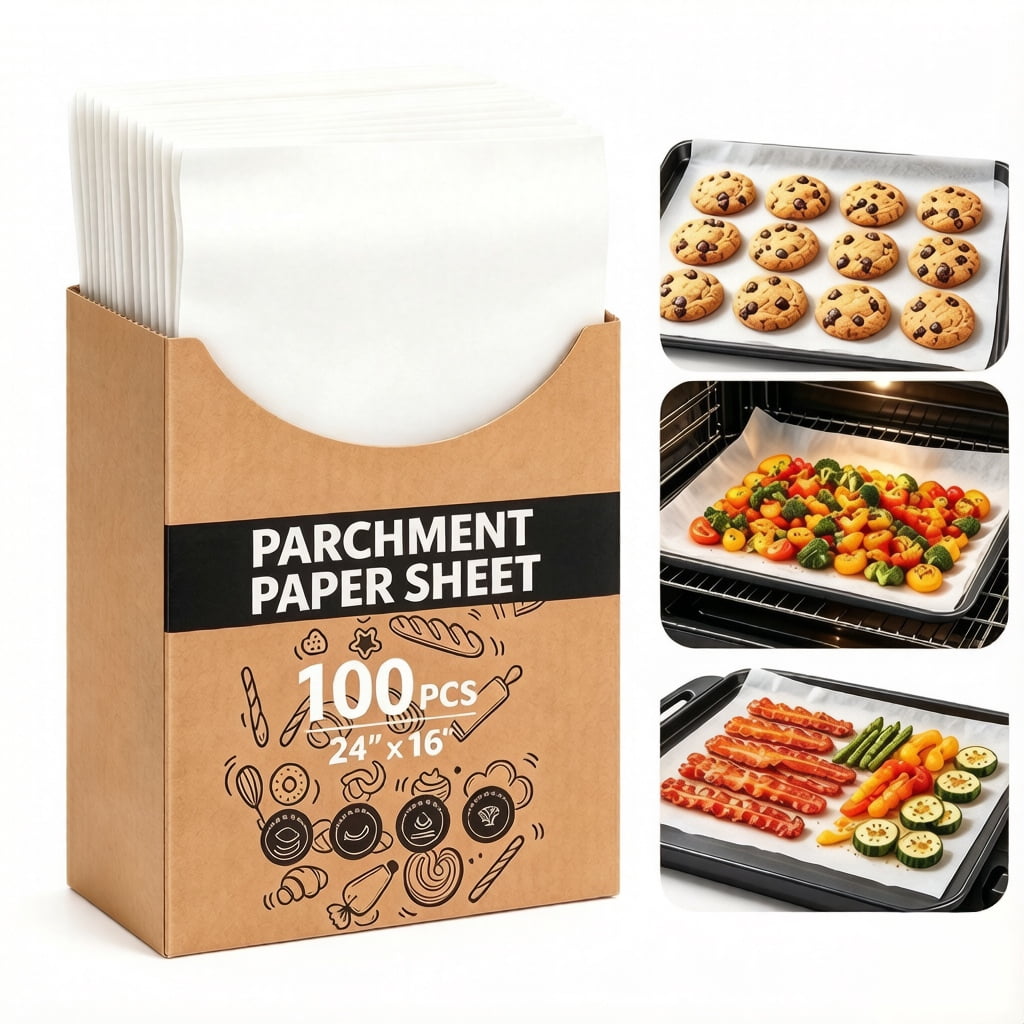 Paper Heets Pinbebor Non-Stick Baking Parchment Paper Sheets, 24