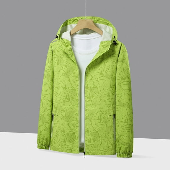 Pincandy 2025 Fashion Womens Raincoat Fit Waterproof Dressy Zip up Rain Jacket Windbreaker with Pockets Hood