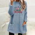 thumbnail image 1 of Pincandy 2025 Winter Womens Fleece Pullover Sweater Sherpa Warm Sweatshirts Long Sleeve comfort hoodie for anxiety Crewneck Tunic Tees Thermal Top, 1 of 4