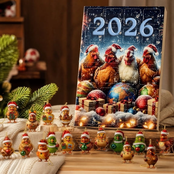 Pincandy 2026 Advent Calendar Christmas Chicken Ornaments 24 Days ...