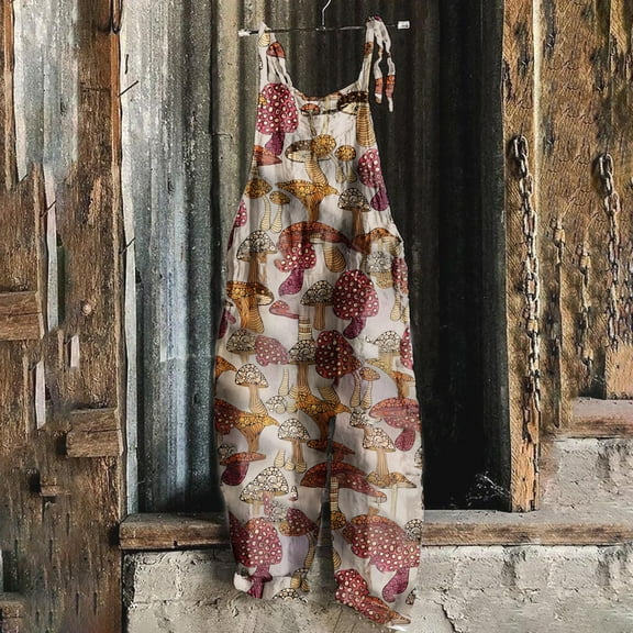 Pincandy Baggy Overalls for Women Loose Fit Oversized Wide Leg Jumpsuit Boho Flowy Long Palazzo Pants Summer Rompers w/Pockets