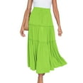 thumbnail image 1 of Pincandy Boho Maxi Skirts Women Summer Elastic Waist Loose Long Skirts Solid Colour Bohemian Skirts Ladies Casual Outfits, 1 of 6