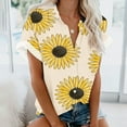 thumbnail image 1 of Pincandy Button Down Shirt Women Cotton Short Sleeve Blouses V Neck Collared Button Up Summer Beach Tops, 1 of 5