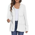 thumbnail image 1 of Pincandy Full Zip Up Hoodie for Women Pleated Tiered Ruffle Hooded Sweatshirts Jacket Coat Long Sleeve, 1 of 7