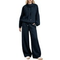 thumbnail image 1 of Pincandy Lounge Sets for Women 2 Piece Funnel Neck Sweatshirt Wide Leg Pants Fall 2025 Travel Sweatsuits Tracksuits, 1 of 6