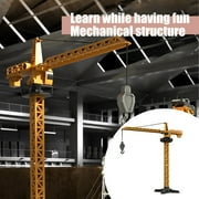 Pincandy Movable Alloy Tower Crane Model - Realistic Engineering Construction Toy with Pulley System & Hook, DIY Assembly for Mechanical Learning and Display