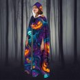 thumbnail image 1 of Pincandy Unisex Halloween Costume Hooded Poncho Cloak Funny Spooky Pumpkin Graphic Cape Party Outfit for Women and Men, 1 of 6