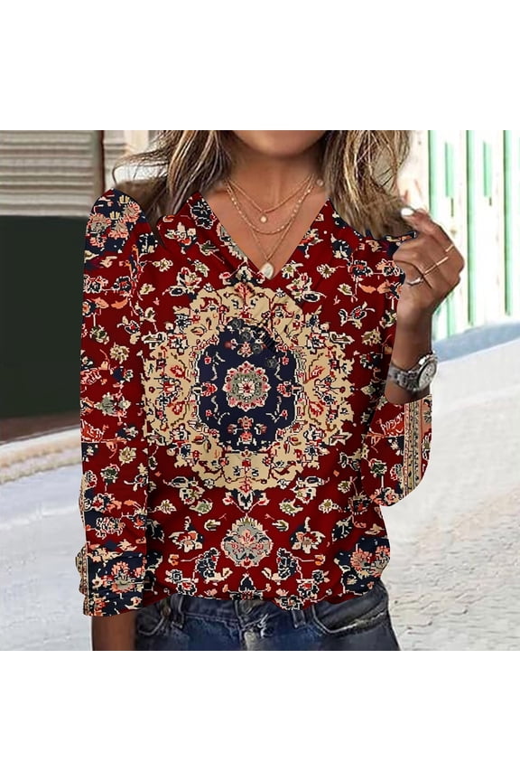 Women 3/4 Sleeve Tops Dressy Casual V Neck Tshirts Basics Tee 2025 Fall Trendy Clothes