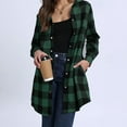 thumbnail image 1 of Pincandy Women Flannel Fleece Shacket Jacket Plaid Button Down Long Sleeve Shirt Fall Winter Outfits Clothes with Hooded, 1 of 7