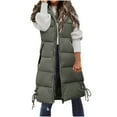 thumbnail image 1 of Pincandy Women Puffer Vest Casual Stand Collar Sleeveless Puffer Jacket Warm Winter Zip Up Outerwear with Pockets, 1 of 7