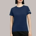thumbnail image 1 of Pincandy Women'S Solid Color Crew Neck Short Sleeve T-Shirts UPF 50+ Sun Protection Quick Dry Athletic Running Workout Rash Guard Tops,Navy,4XL, 1 of 4