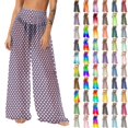 thumbnail image 1 of Pincandy Women See Through Sheer Mesh Pants Beach Swimsuit Bikini Bottom Cover up Party Club Elastic High Waist Wide Leg Pants, 1 of 7