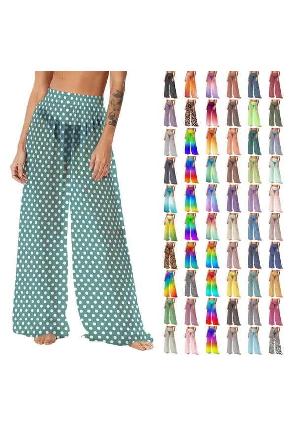 Women See Through Sheer Mesh Pants Beach Swimsuit Bikini Bottom Cover up Party Club Elastic High Waist Wide Leg Pants