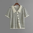 thumbnail image 1 of Pincandy Women Shirts Button Down Cotton Short Sleeve Blouses V Neck Collared Button-up Tops, 1 of 3