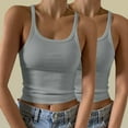 thumbnail image 1 of Pincandy Women's 2PC Sleeveless Tank Top Form Fitting Scoop Neck Ribbed Knit Basic Cami Shirts, 1 of 6