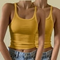 thumbnail image 1 of Pincandy Women's 2PC Sleeveless Tank Top Form Fitting Scoop Neck Ribbed Knit Basic Cami Shirts, 1 of 6