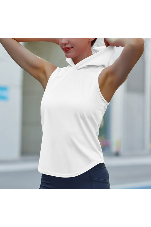 Women's Activewear Tank Tops Workout Sleeveless Hooded Tanks Camis Quickly Dry Gym Running Yoga Active Shirts Tees