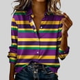 thumbnail image 1 of Pincandy Women's Carnival Fashion Casual Long Sleeve Lapel Button Down Shirt, 1 of 5