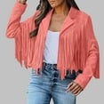 thumbnail image 1 of Pincandy Women's Faux Suede Leather Jackets Tassel Motorcycle Cropped Coats 2025 Fashion Clothes, 1 of 7