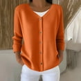 thumbnail image 1 of Pincandy Women's Lightweight Button Down Cardigan Long Sleeve Casual Crew Neck Soft Knit Cardigans Sweater Tops, 1 of 5