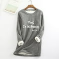 thumbnail image 1 of Pincandy Women's Long Sleeve Thermal Pullover Winter Warm Crewneck Shirts Fleece Lined Pajamas Tops Soft Fuzzy Loungewear, 1 of 3