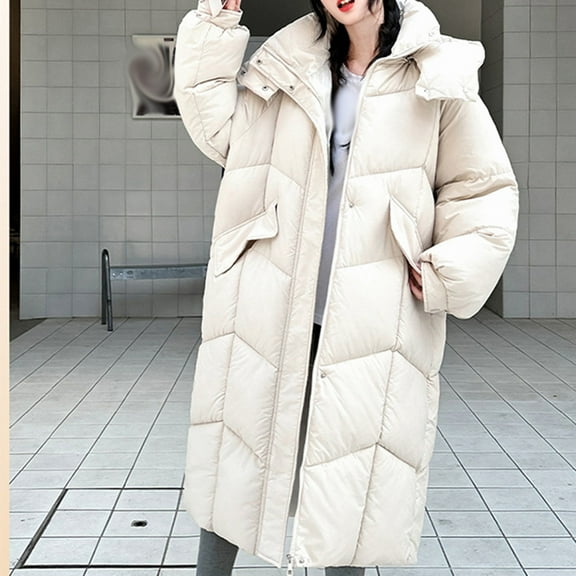 Pincandy Women's Long Winter Puffer Coat Waterproof Warm Maxi Down Jacket Warm coat