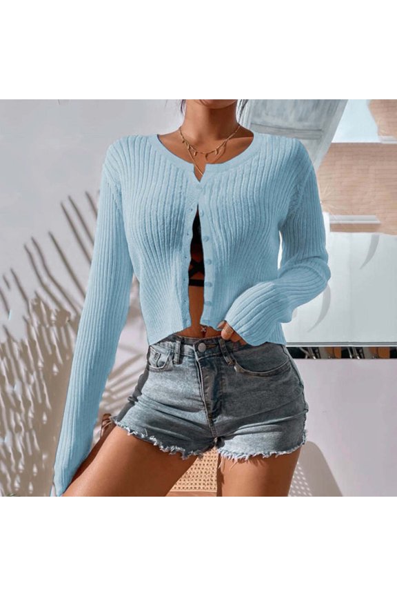 Women's Open Front Lightweight Cardigan Long Sleeve Button Down Loose Outwear