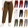 thumbnail image 1 of Pincandy Women's Plus Size Solid Color Fashion Elastic Waist Corduroy Wide Leg Pants with Pockets, Loose Fit, Casual & Daily Wear, 1 of 7